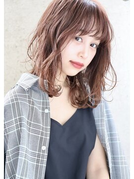 ヘアアンドメイク シークネクスト(HAIR&MAKE SeeK NEXT) 【SeeK NEXT】コーラルピンク×ゆるミディ