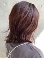 デューヘアー(due hair) 韓国風ふんわりミディアムレイヤースタイル/ピンクベージュ