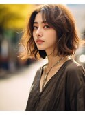 大人ミディアムレイヤーウェーブ