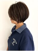 黒髪　ボブルフ　ネビージュ　小顔　ワンレン　スペインカール