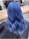 11278艶髪ネイビーブルーブルーシルバーストレートブルーカラー