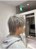 シルバーグレーハイトーンメンズウルフホワイトシルバー成増