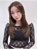 レイヤーカット センターパート 韓国風レイヤー 美髪 20代30代