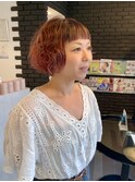 オン眉ウェーブボブ+ピレンジカラー