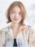 【La fith】外ハネボブ×ケアブリーチ×ミルクティーベージュ