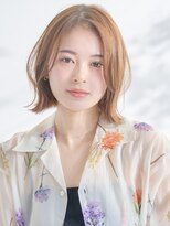 ラフィス ヘアー ピーチ 岡山店(La fith hair peach)&nbsp;【La fith】外ハネボブ×ケアブリーチ×ミルクティーベージュ