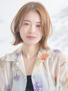 ラフィス ヘアー ピーチ 岡山店(La fith hair peach) 【La fith】外ハネボブ×ケアブリーチ×ミルクティーベージュ