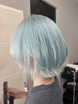 バレ(BALE)&nbsp;水色カラー/ペールブルー/ショートウルフ/滋賀美容室/草津美容室