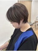 くびれショートボブ40代50代グレイカラー白髪染め白髪ぼかし