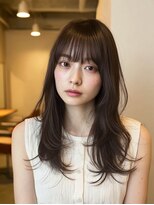 ケシキ 表参道 原宿(kesiki.)&nbsp;ミディアムレイヤー顔周りカットハッシュカットワンホンレイヤー