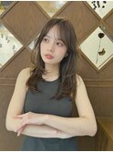 12トーンオリーブベージュ前髪カットレイヤーカットケアカラー