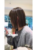 ハイライトボブ/縮毛矯正/赤みなしカラー