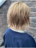 大人かわいい前髪セシルカットココアブラウンフリンジウェーブ