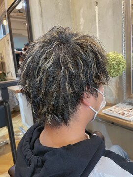 ラグシス ザ ヴィンテージ(LUXIS THE VINTAGE) ツイストパーマ×ハイライト×メンズカット