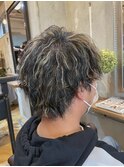 ツイストパーマ×ハイライト×メンズカット