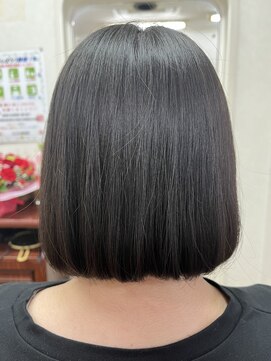 のぶえ美容室 縮毛×ボブ