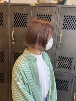 アチーブ ヘア デザイン(achieve hair design) 外ハネショートボブ ツヤ髪カジュアルオレンジベージュ暖色
