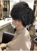 ツイストパーマツイストスパイラルパーマツーブロック刈り上げ