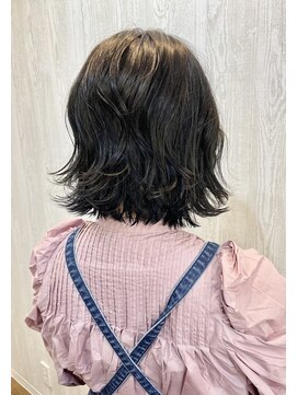 テーラヘアー 岩槻店(TELA HAIR) ネイビーブラックカラー＊くびれボブ【TELA HAIR】