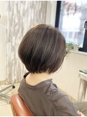 白髪ぼかし/ミニウルフ/チェリーブラウン/ホワイトグレージュ23
