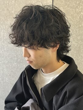 ニアウ 太田店(Niau) シャドウパーマ波巻きスパイラルパーマメンズウルフミディアム