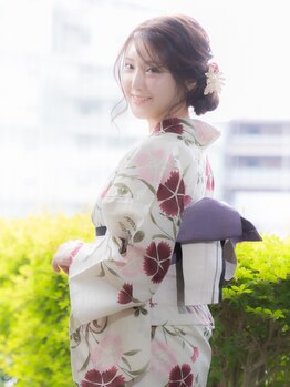 ビューティータナカ 代々木店(beauty tanaka)の写真/【代々木駅徒歩1分!】思い出に残る特別な日は、経験豊富なプロの技で美しく♪〈浴衣着付&アップ¥5950～〉