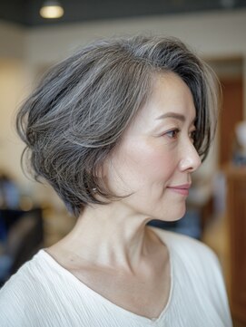 サンタフェ 岐阜島店(Santa'Fe) Santa'Fe式脱白髪染め白髪ぼかしカラー/ショート