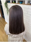 グレージュ×セミロング
