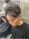 フェザーショートアップバングセンターパートメンズハイライト