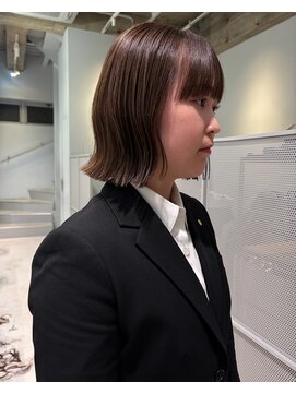 フィルムス 田町芝浦(FILMS) ミルクティーベージュ/レイヤーボブ/韓国巻き/顔周りカット/田町