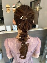 グラム 安城桜井店(gram) ヘアセット_編み下ろし_ポニーテール_R81024