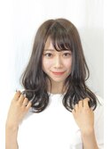 小顔シルエット☆ゆるふわカールクールグレージュ