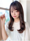 アフロート矢田菜津紀　韓国ヘア薄め前髪大人セミロングヘア