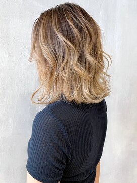 アイティー バイ アルバム 中野店(IT by ALBUM) バレイヤージュブロンド_オリーブカラー_ba306521