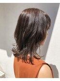 マロンブラウン_マロンベージュ Aラインボブ かきあげ