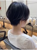 美髪オトナかわいいホワイトグレージュネビージュショートパーマ