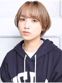 大人可愛い小顔秋カラー丸みショートボブ  A7