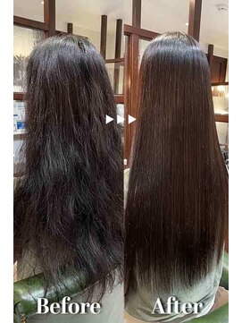 サロンデピレ 髪質改善縮毛矯正ツヤ髪ストレートロングうるツヤストレート