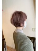 ふんわりブラウンショートボブスタイル