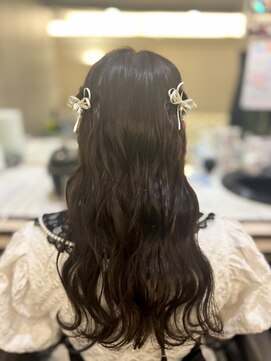セットサロンフレア ヘアセット/ボブルフ/ショコラベージュ/カール/ベビーバング