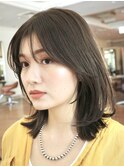 ◆ミディアムレイヤー/レイヤーカット/銀座/くびれヘア/ブラウン
