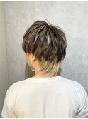 クールな印象メンズの透明感カラー/ブリーチ/ウルフ#1