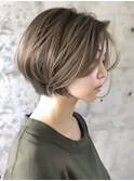 ☆オリーブグレーココアベージュ小顔クラゲヘアー/黒髪/髪質改善