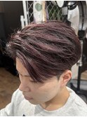 ワインレッド×メンズカラー