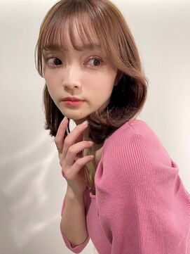 ミディアムレイヤー/モカブラウン/艶髪