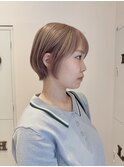 ショート/ピンクベージュ/ハイトーン/ケアブリーチ