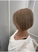 (銀座) ミルクティーベージュ　ショートボブ