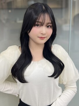 ソラ 広尾店(SORA) ロングレイヤー/ダークグレージュ/顔周りカット