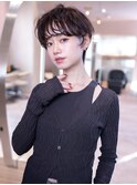 大人ガーリーショートボブ/似合わせカット/ダークアッシュ