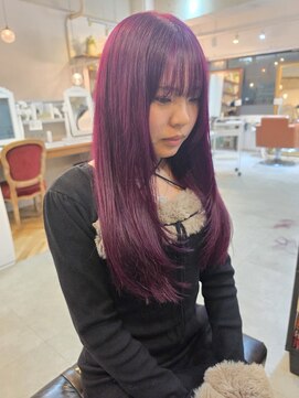 ウィ 立川(Oui) 【HIROMU】ボルドーカラー/レイヤーカット/パーブル/レッド